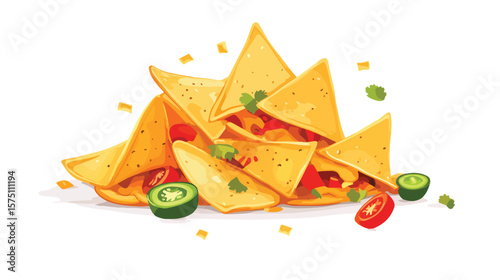 Isolated Nachos Design Flat Vector Illustration for Snack Packaging Marketing