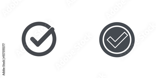 Order confirmed icon with check marks in circular shapes  