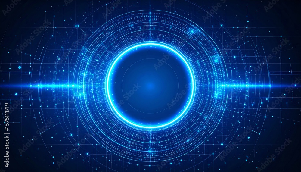 Obraz premium Technology digital interface artificial intelligence hologram future network abstract background computer ai information futuristic communication concept or virtual data cyberspace innovation display.
