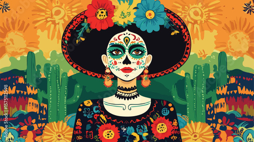 Colorful Mexican Talavera Poblana Vector Illustration