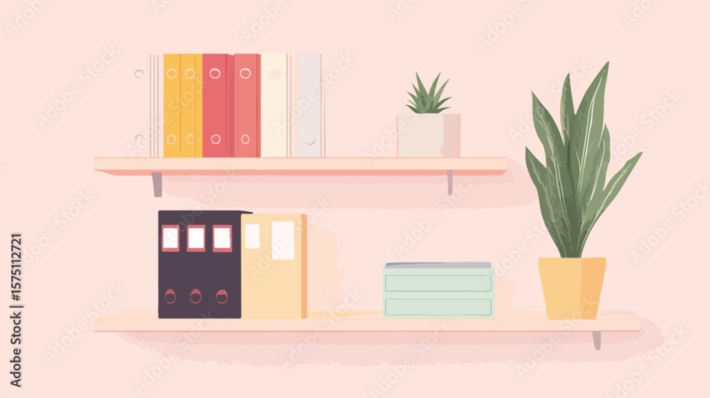 Fototapeta premium Sleek Office Shelves with Minimalistic Design for Organization