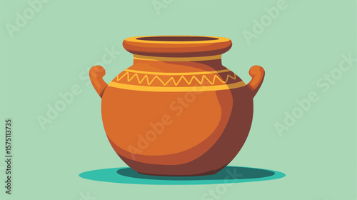 Colorful Mud Pot Icon Isolated on Vibrant Background