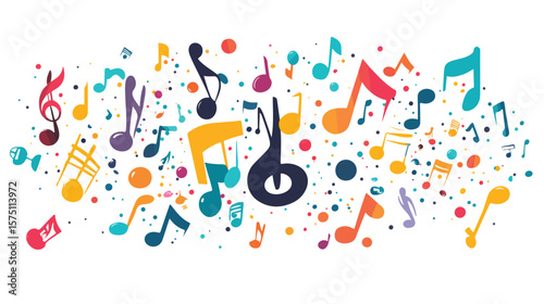 Dynamic Music Flat Vector Illustration for Creative Projects