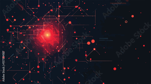 Modern Network Design Flat Vector Illustration Center