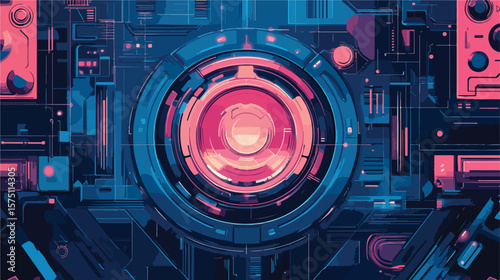 Flat Vector NFT Illustration with Centered Composition