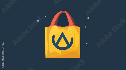 Editable Stroke No Plastic Bag Icon Illustration