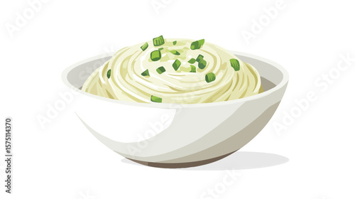 Delicious Noodles with Sauce in a Bowl - Handwritten Label