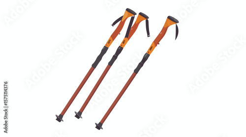 Nordic Walking Pole Flat Vector Design Isolated