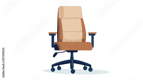 Modern Office Chair Flat Vector Design on White Background