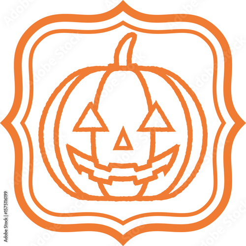 Halloween pumpkin -1-2 frame-orange
Jack o'lantern cute simple icon