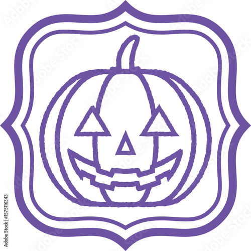 Halloween pumpkin -1-2 frame-purple
Jack o'lantern cute simple icon
