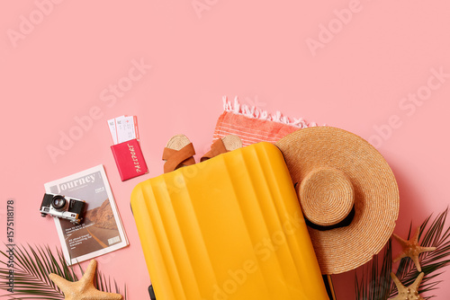 Composition with suitcase, ...