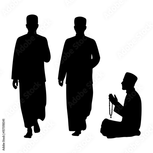 Unique and good quality Muslim man silhouette set