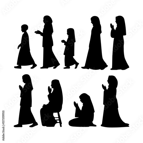 Unique and good quality Muslim Woman silhouette set
