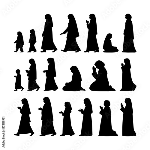 Unique and good quality Muslim Woman silhouette set