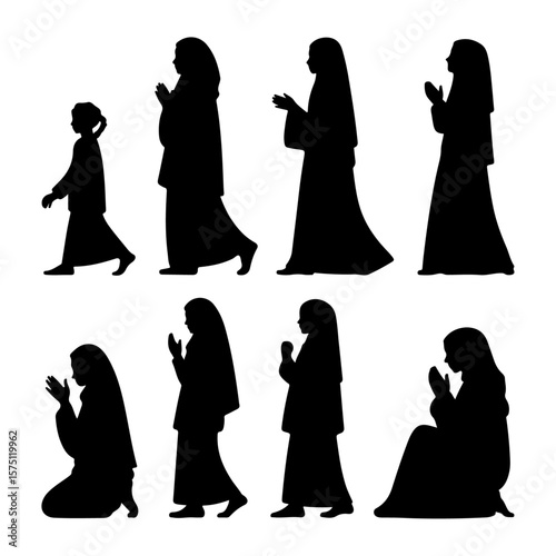 Unique and good quality Muslim Woman silhouette set