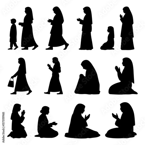 Unique and good quality Muslim Woman silhouette set