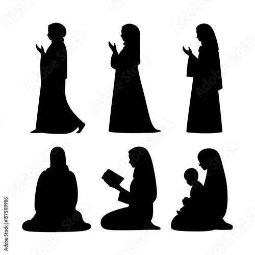 Unique and good quality Muslim Woman silhouette set