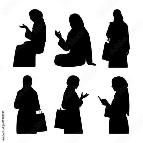 Unique and good quality Muslim Woman silhouette set