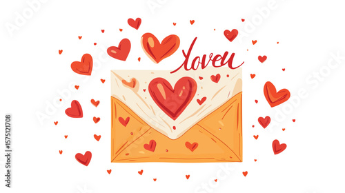 Elegant Horizontal Banner with Love You Lettering