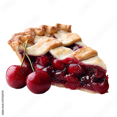 Slice of cherry pie sweet treat