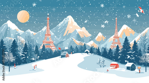 Clear Winter Mountain Landscape Horizon View