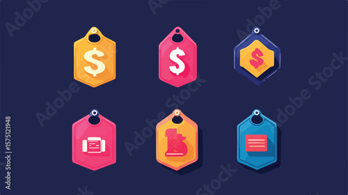 Hot Price Badges Flat Vector Illustration