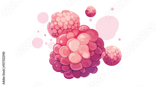 Human Alveoli with Pneumonia Cartoon Design