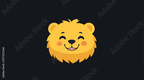 Cheerful Little Lion Cub Cartoon Vector Illustration