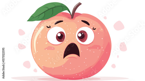Cute Little Pink Peach with Shock Expression Icon