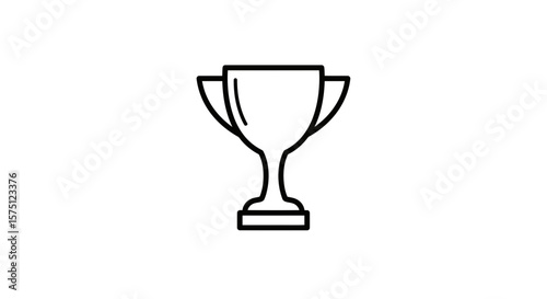 Outline drawing of a trophy with handles and a rectangular base shape
