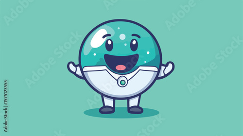 Button Cell Mascot Dentist Illustration