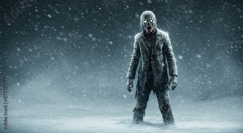 Chilling Encounter: A Pale Figure Emerges Through the Blizzard's Frozen Embrace