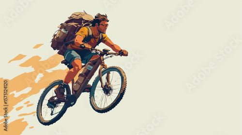 Dynamic Cycling Adventure with Speed and Backpack