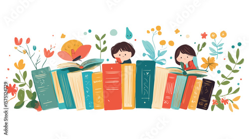 World Book Day Celebration Vector Illustration