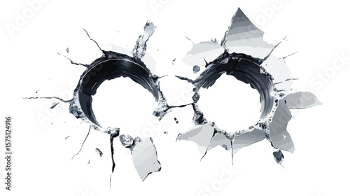 Isolated Bullet Holes PNG with Transparent Background for Graphic Design Projects