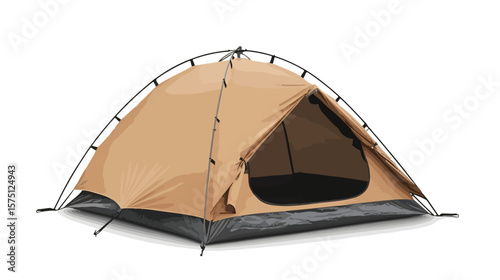 Isolated Dome Tent with Clipping Path for Easy Separation - Outdoor Camping Equipment