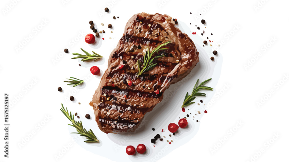 Isolated Gourmet Steak on White Background for Food Photography