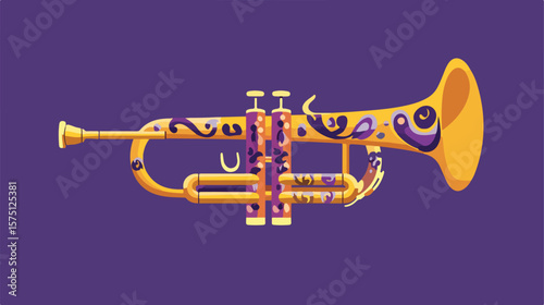 Vibrant Mardi Gras Trumpet Vector Design for Festive Celebrations