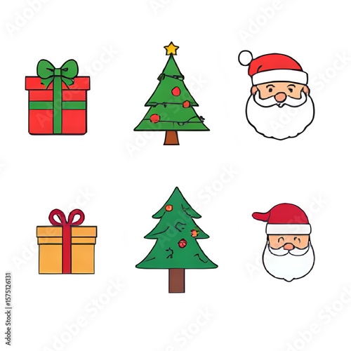 set of christmas icons
