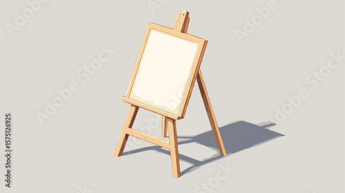 Isometric Wooden Easel Stand - Professional Art Studio Equipment