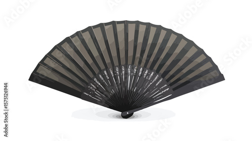 Japanese Folding Fan Flat Vector Design Isolate