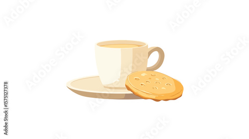 Biscuits and Milk Icon on White Background for Graphic Design