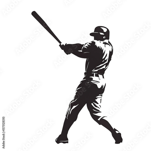 baseball player hitting ball silhoutee 