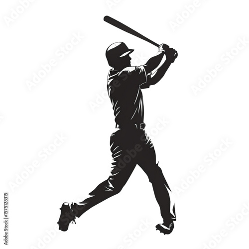 baseball player hitting ball silhoutee 