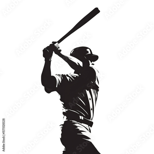 baseball player hitting ball silhoutee 