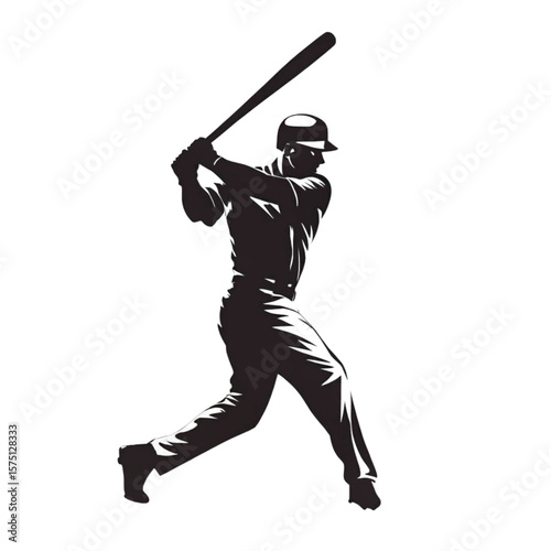 baseball player hitting ball silhouette 