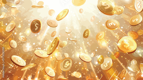 Shiny Money and Coin Scattered Sparkles Background