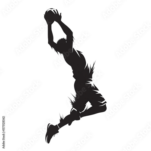 silhouette of a football player man jumping