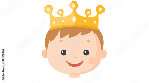 Adorable Little Royal Baby with Yellow Crown